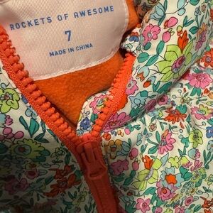 Rockets Of Awesome Girls Coral | White | Floral Jacket size: Big Girls